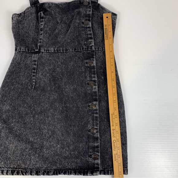 H&M Divided Dress Women's Medium Sleeveless Black Acid Wash Denim Mini Jean - Picture 14 of 16
